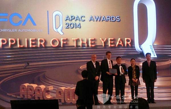 普利司通获评FCA优秀供应商