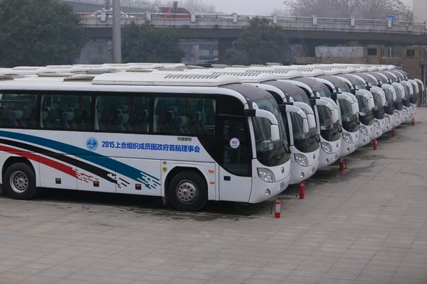 “上合总理会”选用宇通车