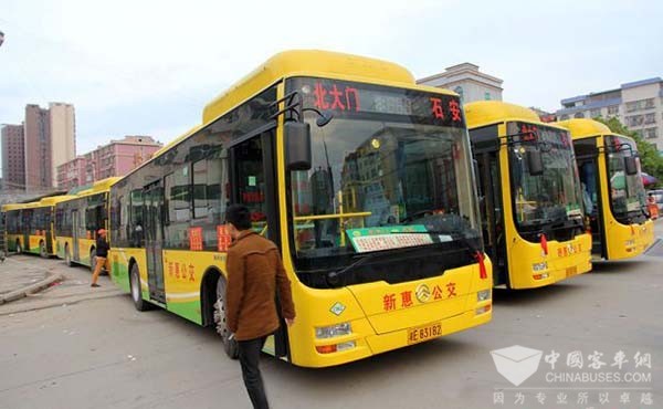 湖南新宁：34台气电混合新能源公交投用