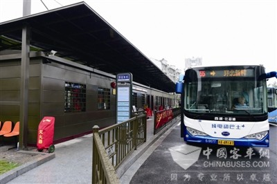 浙江杭州：环北新村公交站投入使用