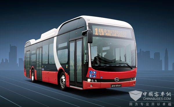 比亚迪喜赢西班牙最大12米纯电动大巴订单