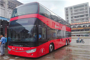 刷爆朋友圈的“网红巴士”来了 安凯电动双层观光巴士落户肇庆