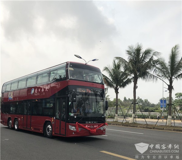 为博鳌论坛“添绿增蓝”!安凯客车打造海南首条纯电动双层巴士观光线路