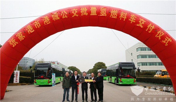 二次采购！10台苏州金龙氢燃料公交车交付张家港