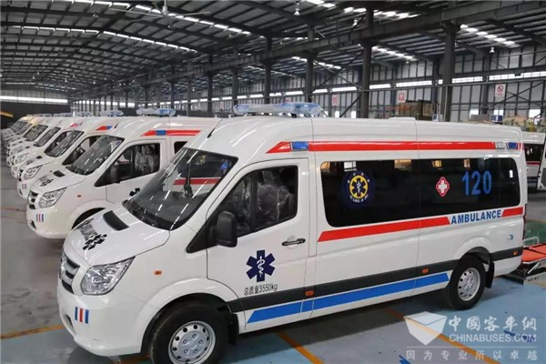 再捐1700万！40辆福田图雅诺救护车直发疫区服务疫情