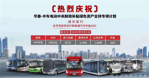 行业首单！中车电动新能源汽车补贴ABS成功发行
