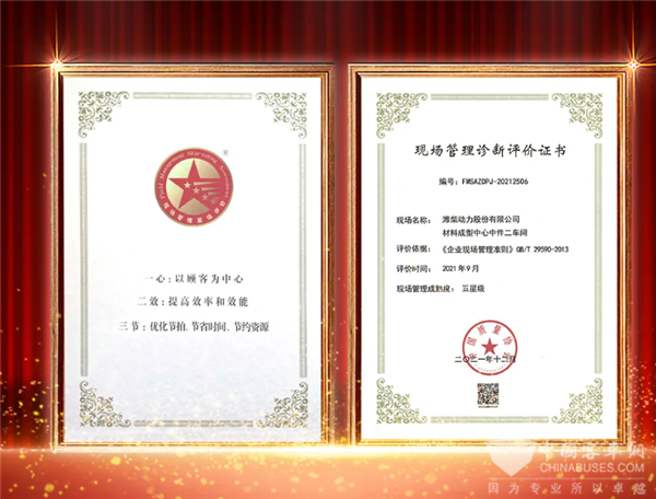 硬核实力树立管理标杆 潍柴动力又获“五星级”认证！