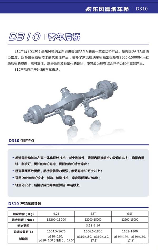 东风德纳 客车桥 D310