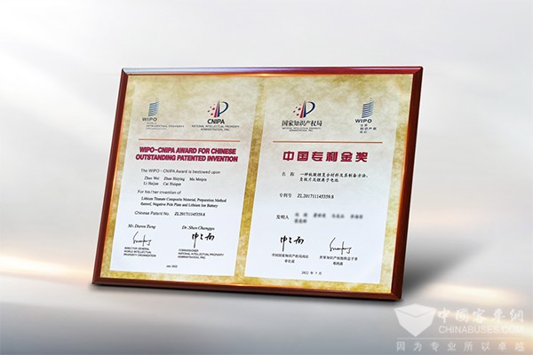 格力钛新能源 钛酸锂电池 外观设计金奖 知识产权