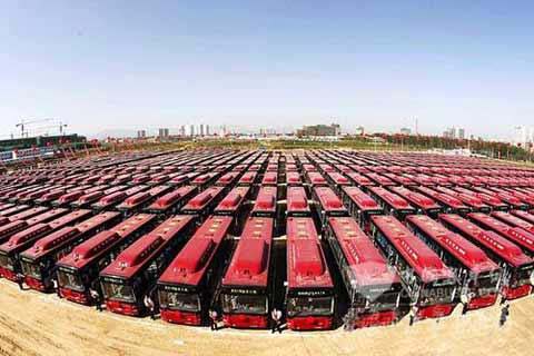 600辆黄海天然气客车石家庄上路