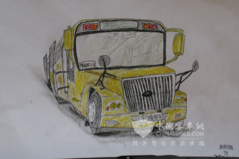 小朋友描绘心目中的宇通校车