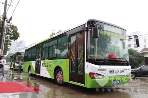 海格纯电动客车驶上苏州街头