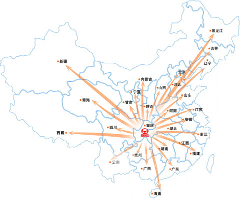 恒通客车销售辐射图