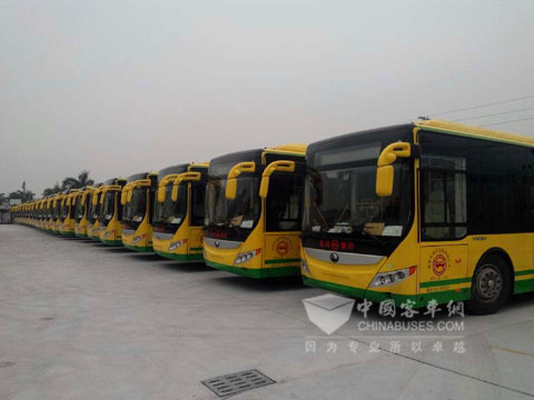 宇通气电混合动力公交批量交付东莞城巴
