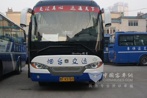 桃村—烟台线路上的中通天然气客车