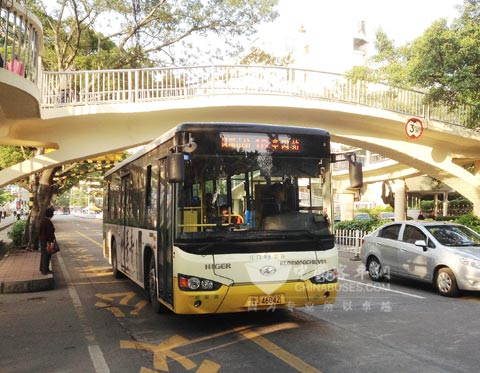 江门公汽海格新能源车辆在运行