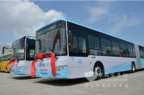 大金龙交付江南公交的首批18米BRT