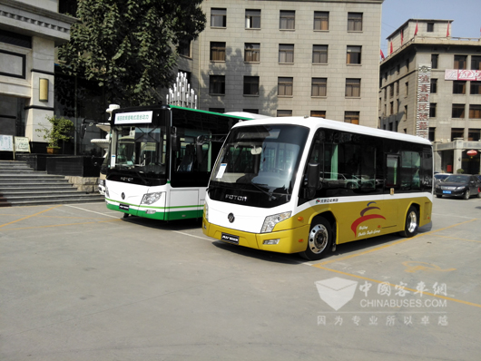 福田欧辉智蓝P9插电式混合动力和F3快充纯电动客车