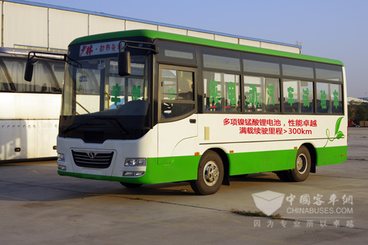 少林7米电动公交满载续驶里程大于300km