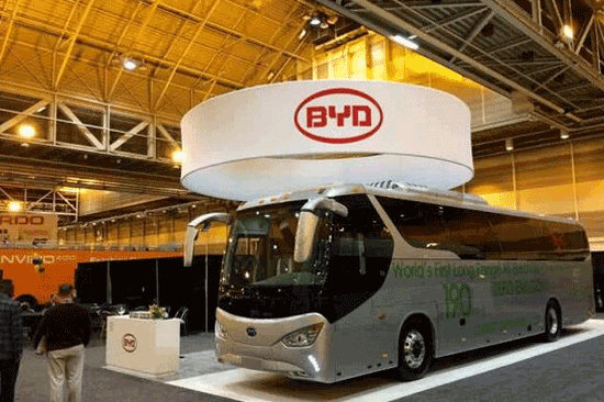 比亚迪北美推全球首款纯电动超长里程巴士