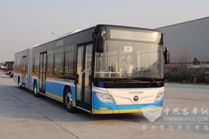 福田欧辉18米纯电动公交车北京试运行