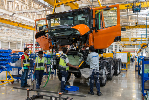 斯堪尼亚在印度Narasapura的卡车底盘总装线