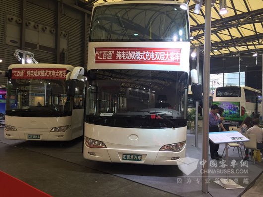 汇百通纯电动双模式充电双层大客车
