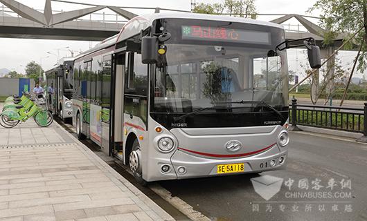 海格纯电动公交在苏州高新区西部生态城试运行
