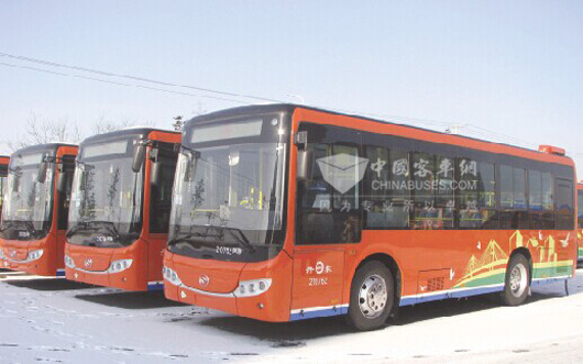 辽宁丹东107路新能源公交车外观