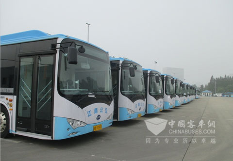 已配装TPMS系统的比亚迪纯电动公交车