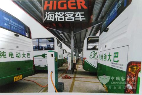  采用艾能特充电设备的苏州金龙海格客车充电站